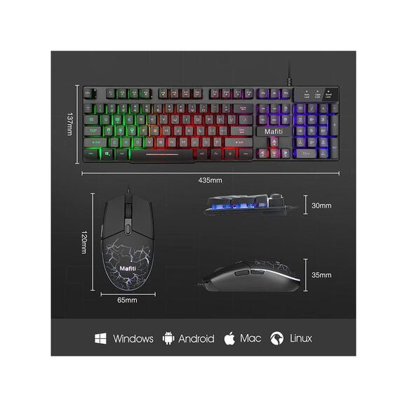 SALE!! Get 2 NEW Mafiti Colorful Backlit Gaming Keyboards each with mouse - Picture 2 of 6